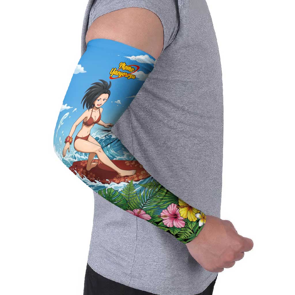 Momo Yaoyorozu Summer Chill Arm Sleeves Tropical Anime Surf Adventure