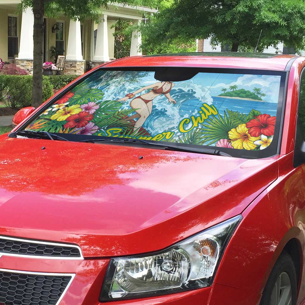 Momo Yaoyorozu Summer Chill Auto Sun Shade Tropical Anime Surf Adventure