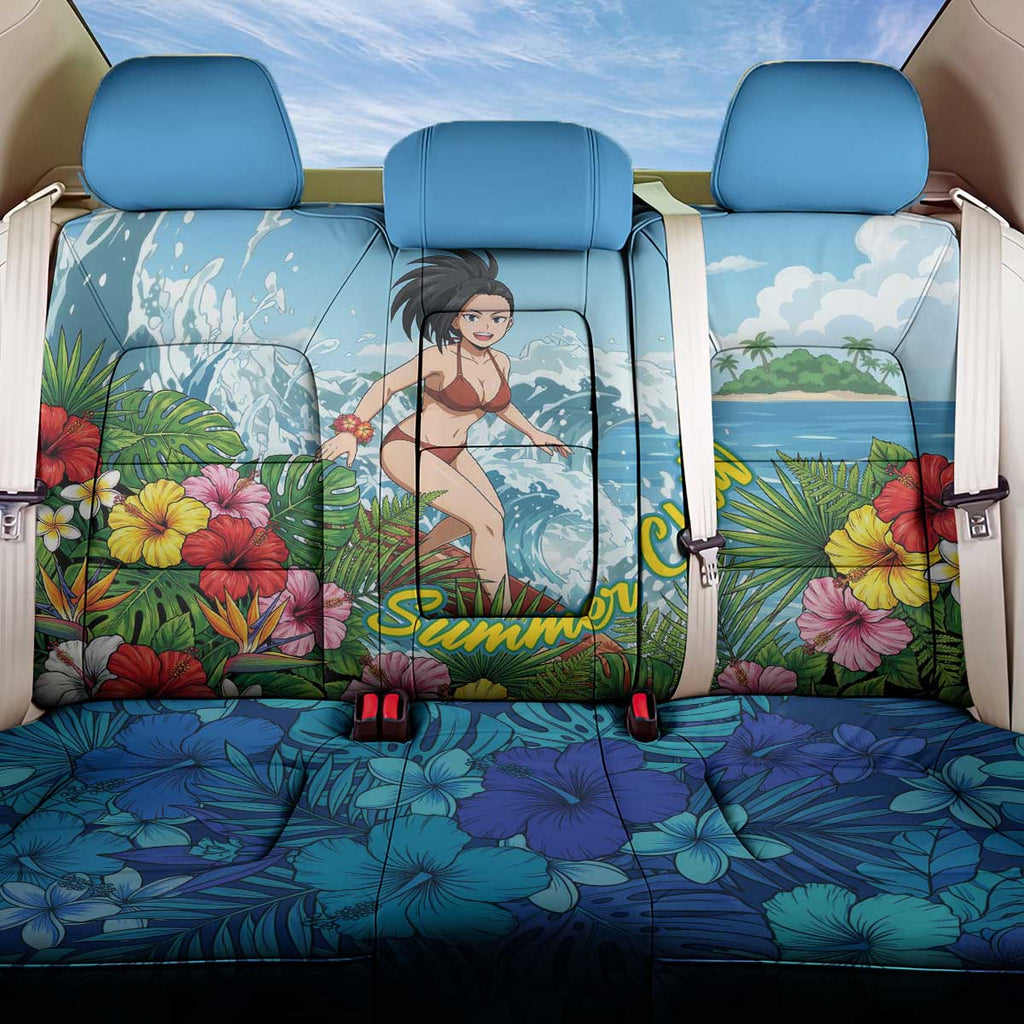 Momo Yaoyorozu Summer Chill Back Car Seat Cover Tropical Anime Surf Adventure