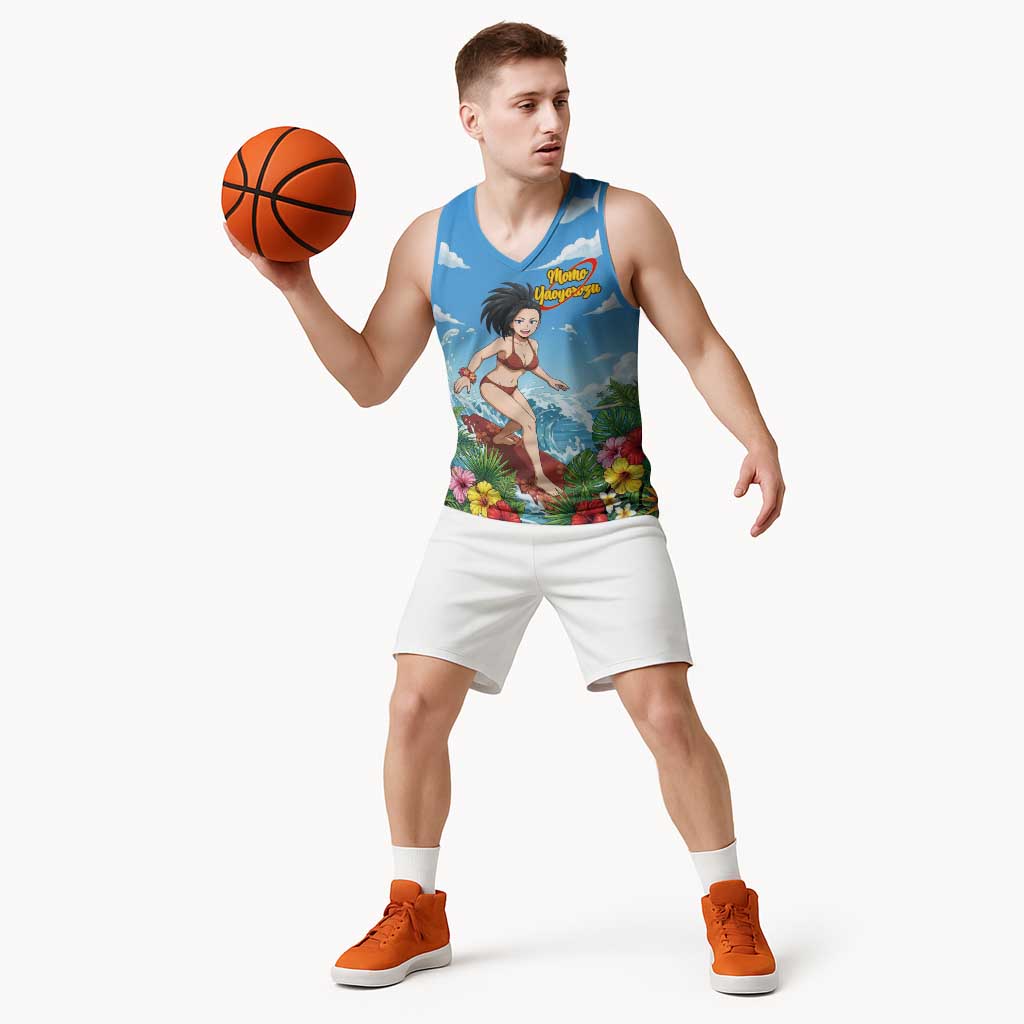 Momo Yaoyorozu Summer Chill Basketball Jersey Tropical Anime Surf Adventure