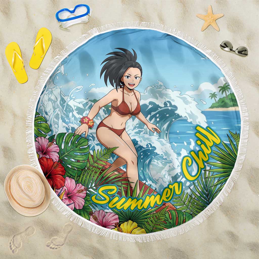 Momo Yaoyorozu Summer Chill Beach Blanket Tropical Anime Surf Adventure