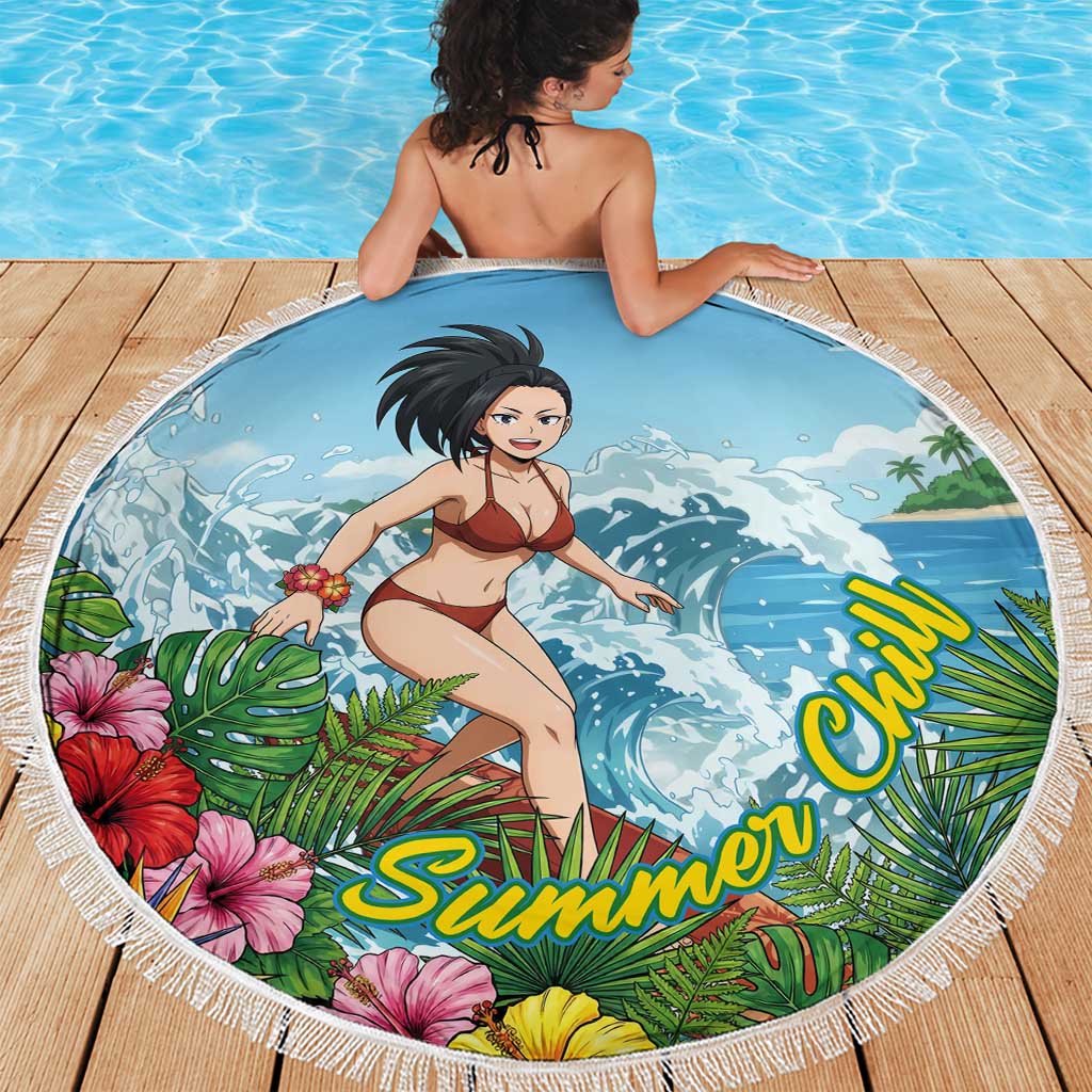 Momo Yaoyorozu Summer Chill Beach Blanket Tropical Anime Surf Adventure