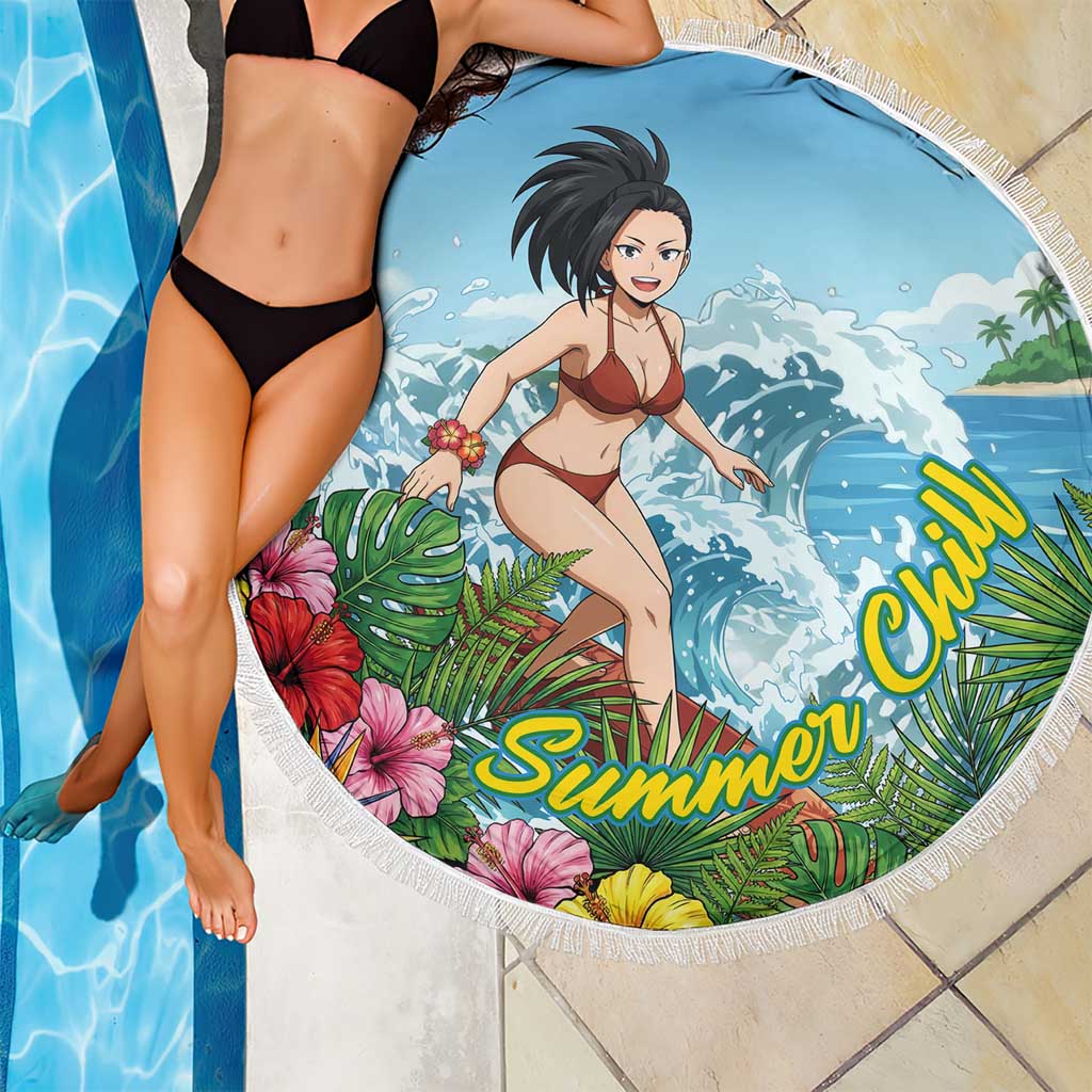 Momo Yaoyorozu Summer Chill Beach Blanket Tropical Anime Surf Adventure