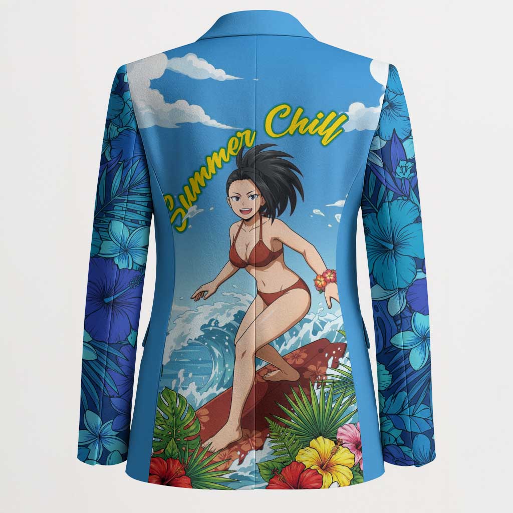 Momo Yaoyorozu Summer Chill Blazer Tropical Anime Surf Adventure