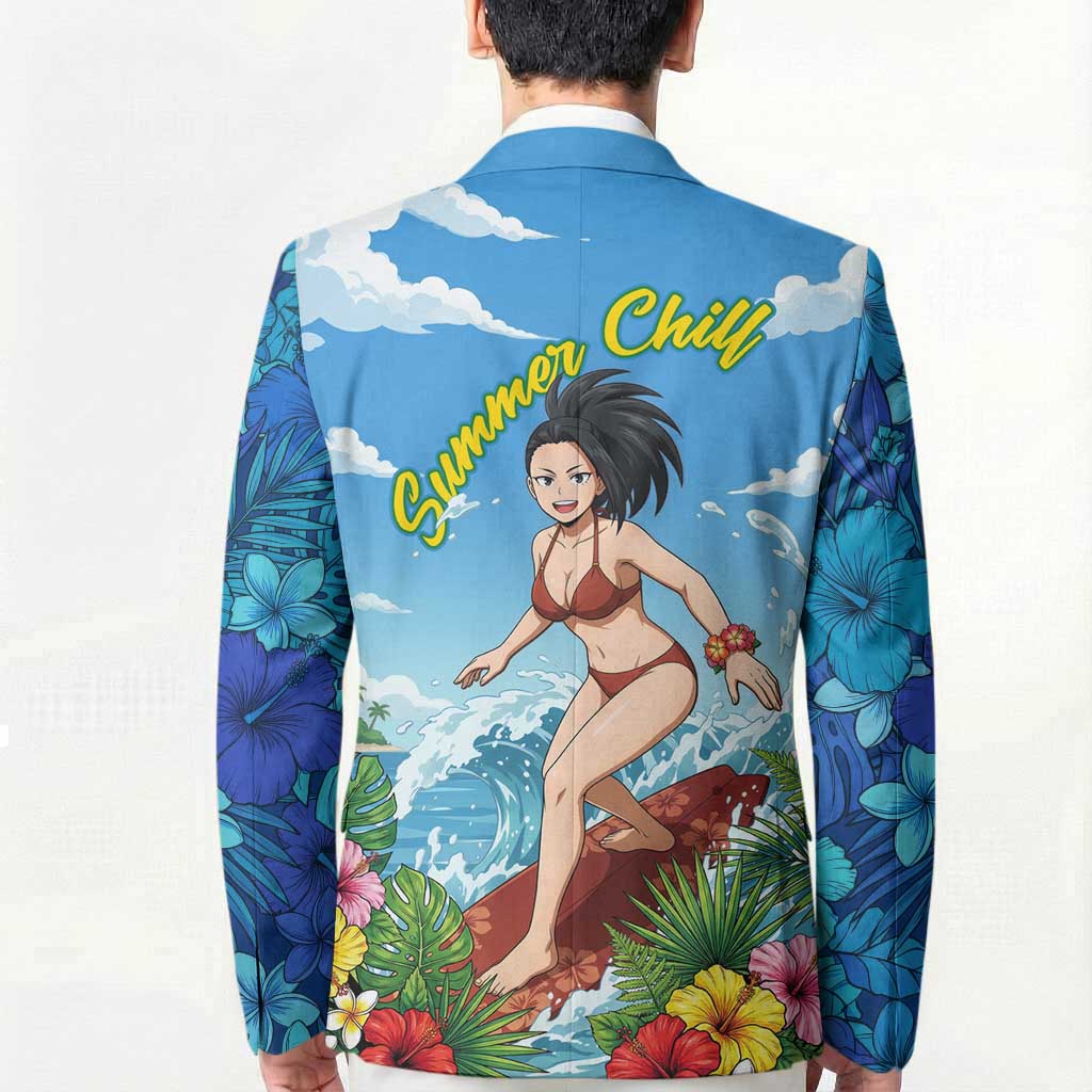 Momo Yaoyorozu Summer Chill Blazer Tropical Anime Surf Adventure