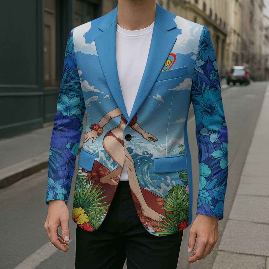 Momo Yaoyorozu Summer Chill Blazer Tropical Anime Surf Adventure