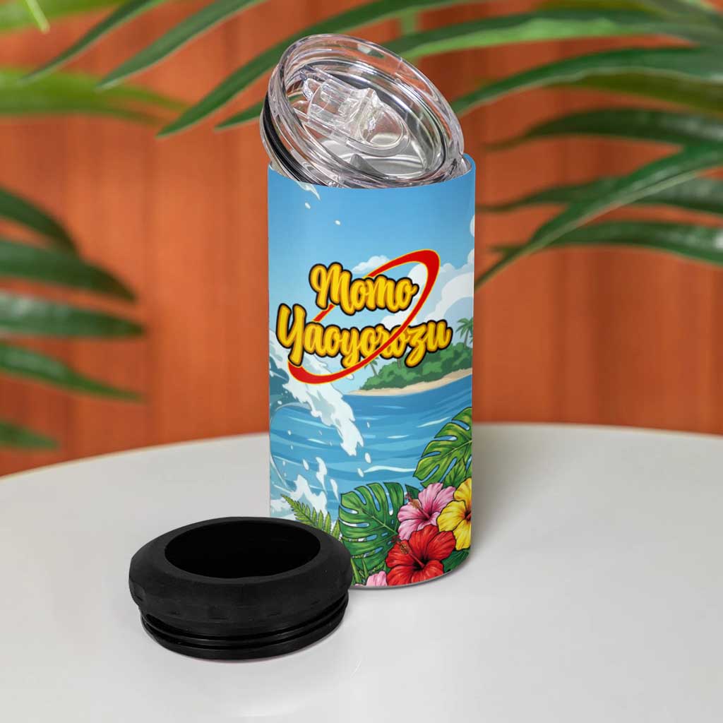 Momo Yaoyorozu Summer Chill 4 in 1 Can Cooler Tumbler Tropical Anime Surf Adventure