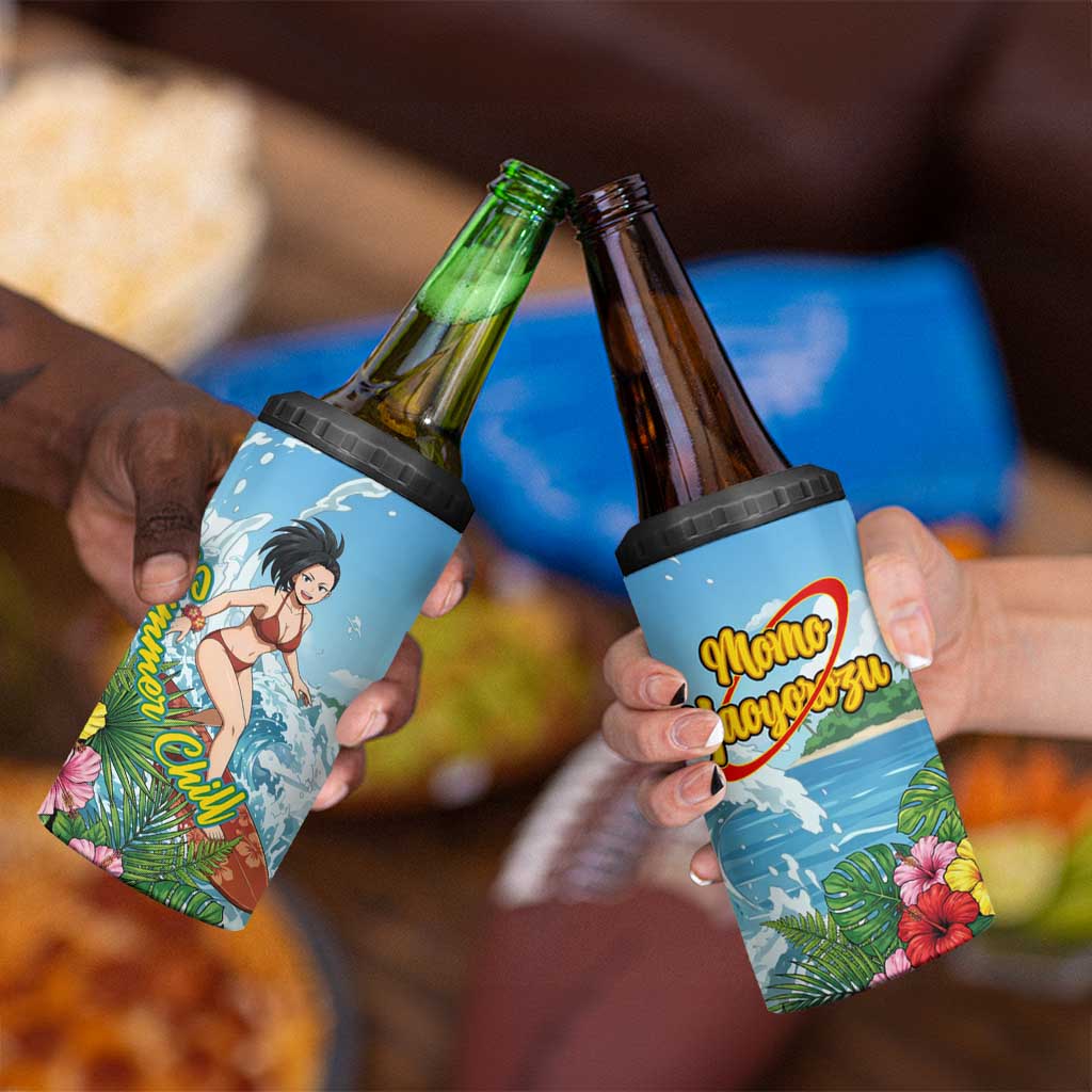 Momo Yaoyorozu Summer Chill 4 in 1 Can Cooler Tumbler Tropical Anime Surf Adventure
