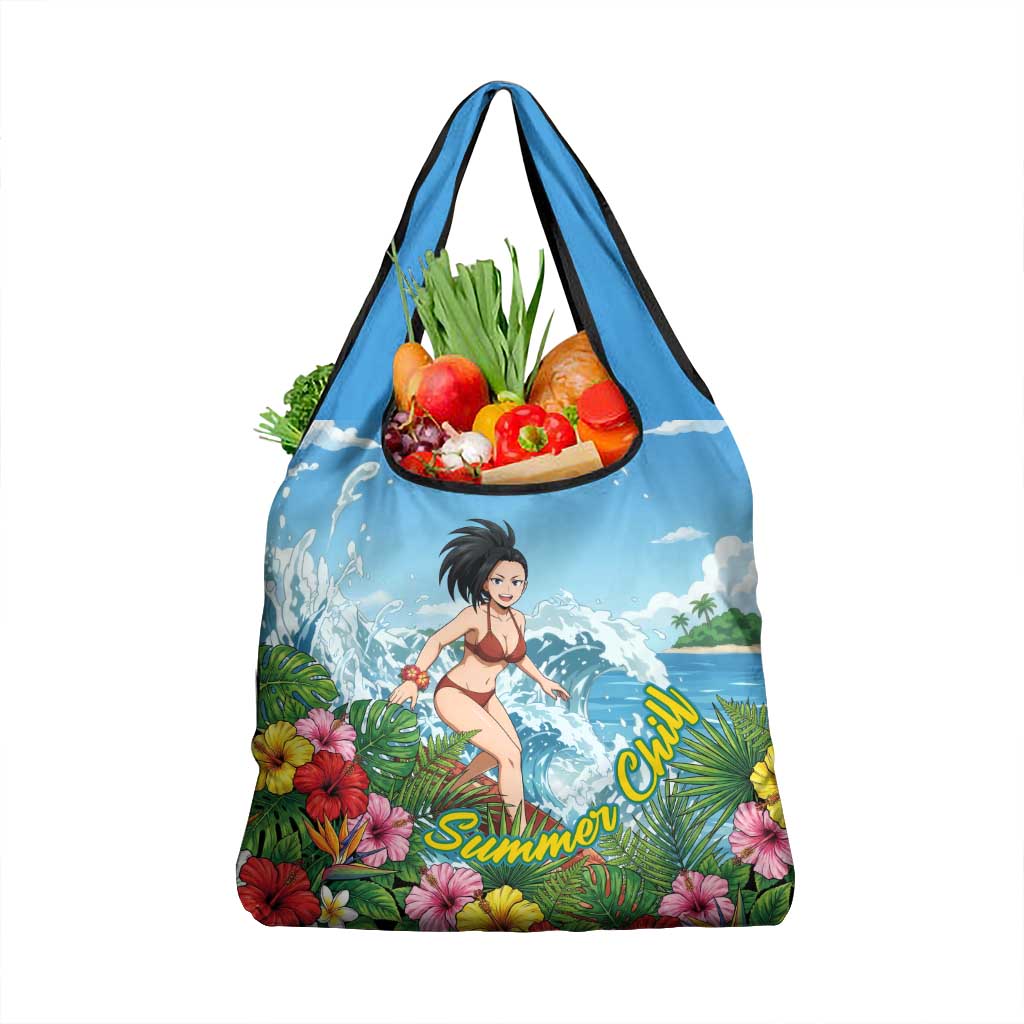 Momo Yaoyorozu Summer Chill Grocery Bag Tropical Anime Surf Adventure
