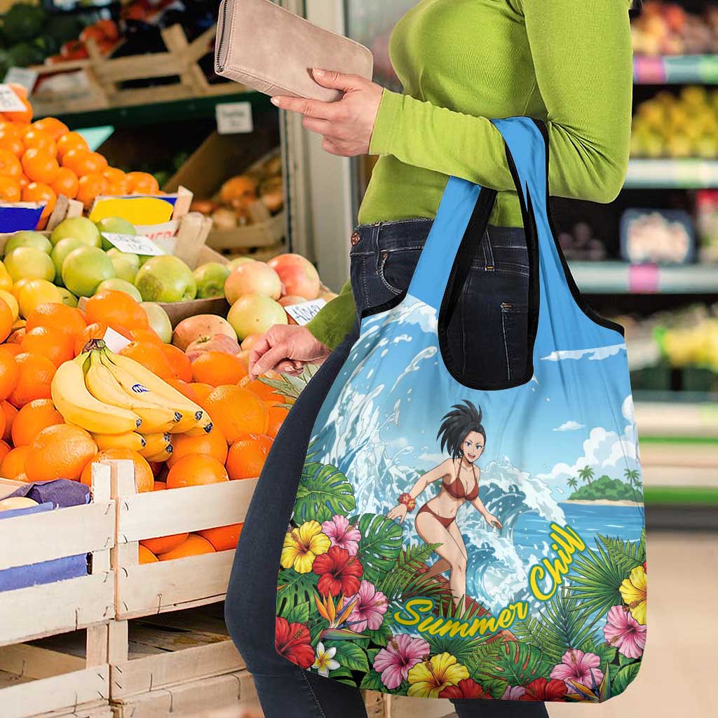 Momo Yaoyorozu Summer Chill Grocery Bag Tropical Anime Surf Adventure