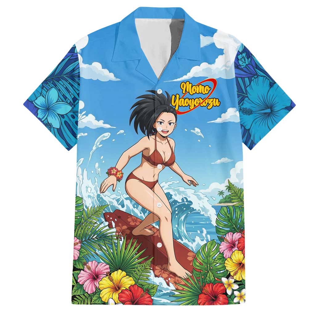 Momo Yaoyorozu Summer Chill Hawaiian Shirt Tropical Anime Surf Adventure