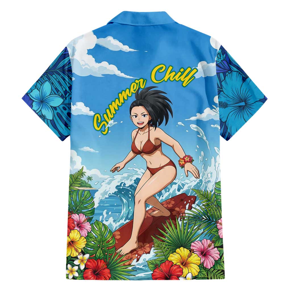 Momo Yaoyorozu Summer Chill Hawaiian Shirt Tropical Anime Surf Adventure