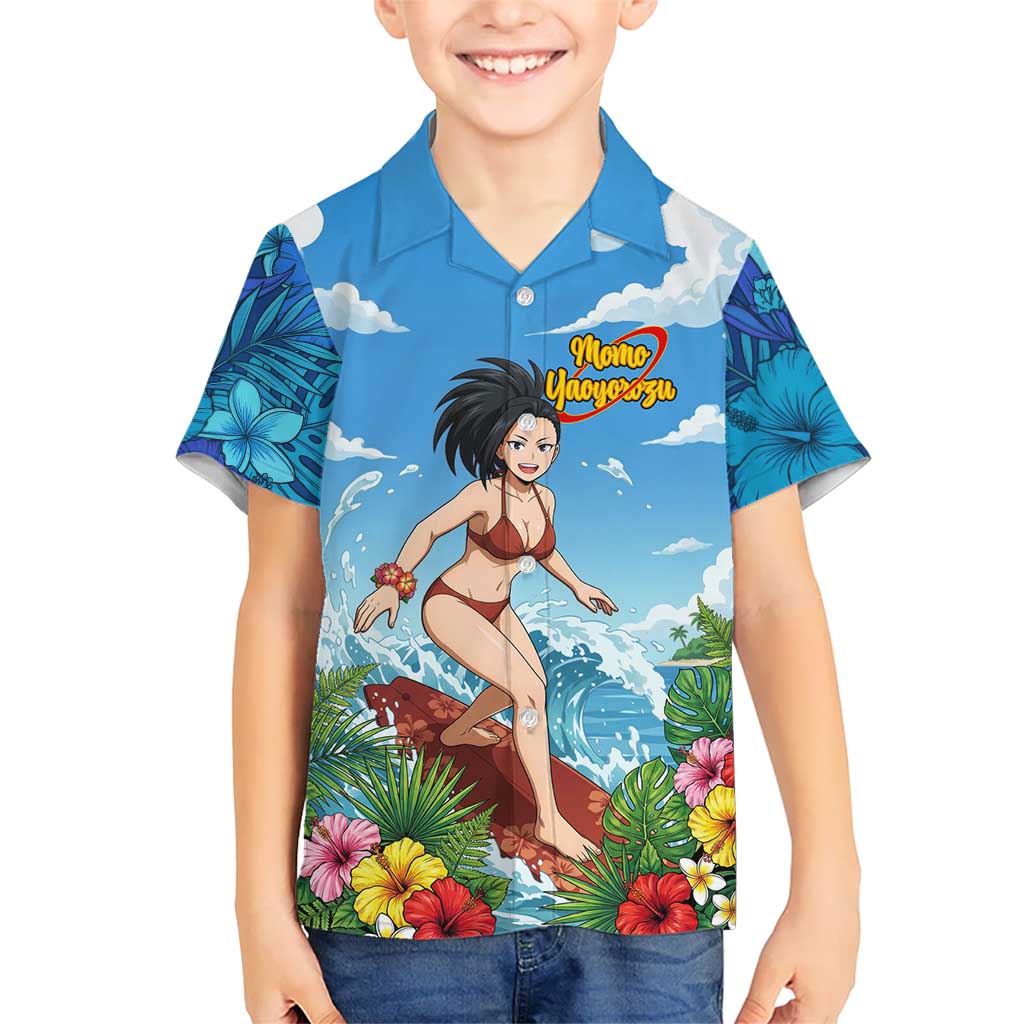 Momo Yaoyorozu Summer Chill Hawaiian Shirt Tropical Anime Surf Adventure