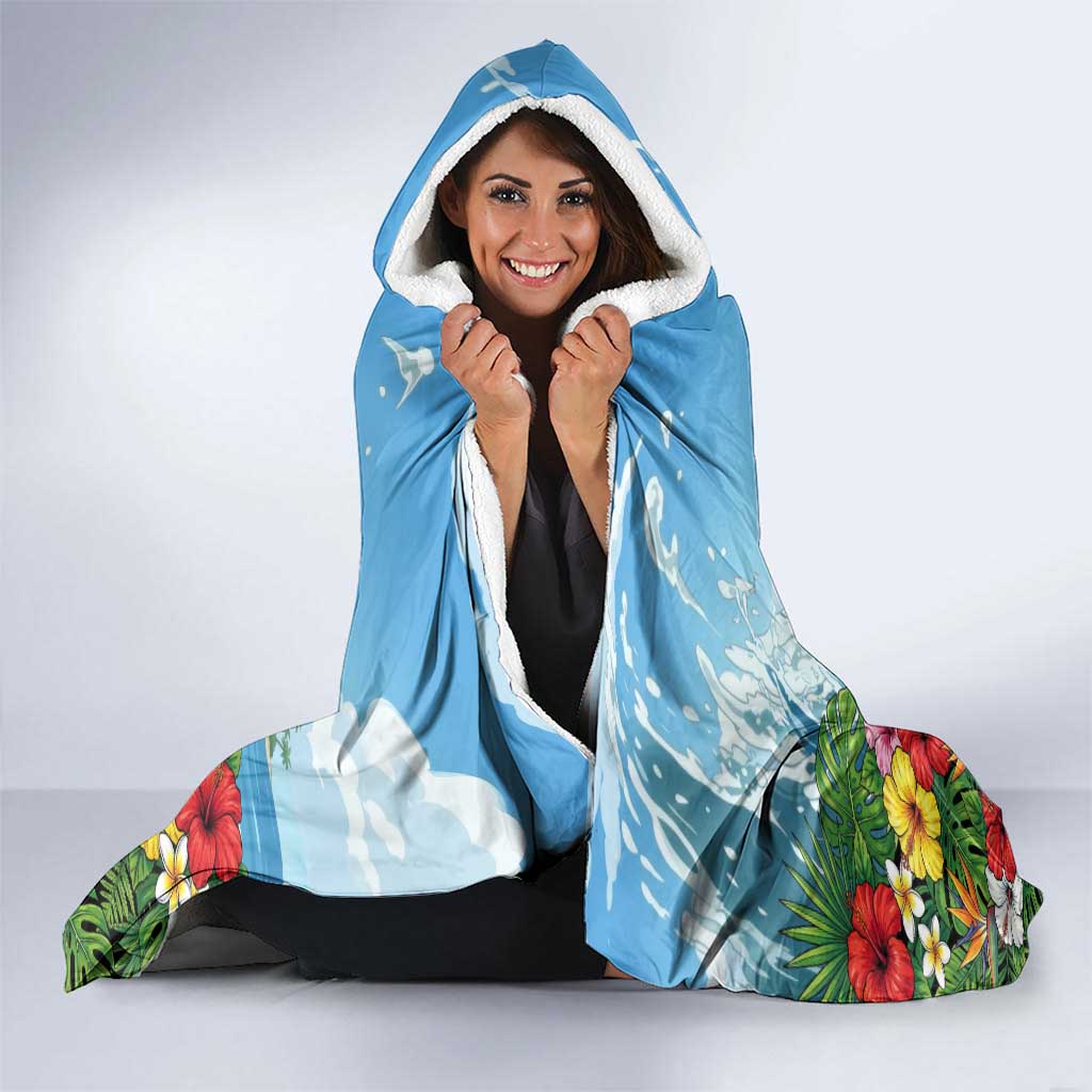Momo Yaoyorozu Summer Chill Hooded Blanket Tropical Anime Surf Adventure