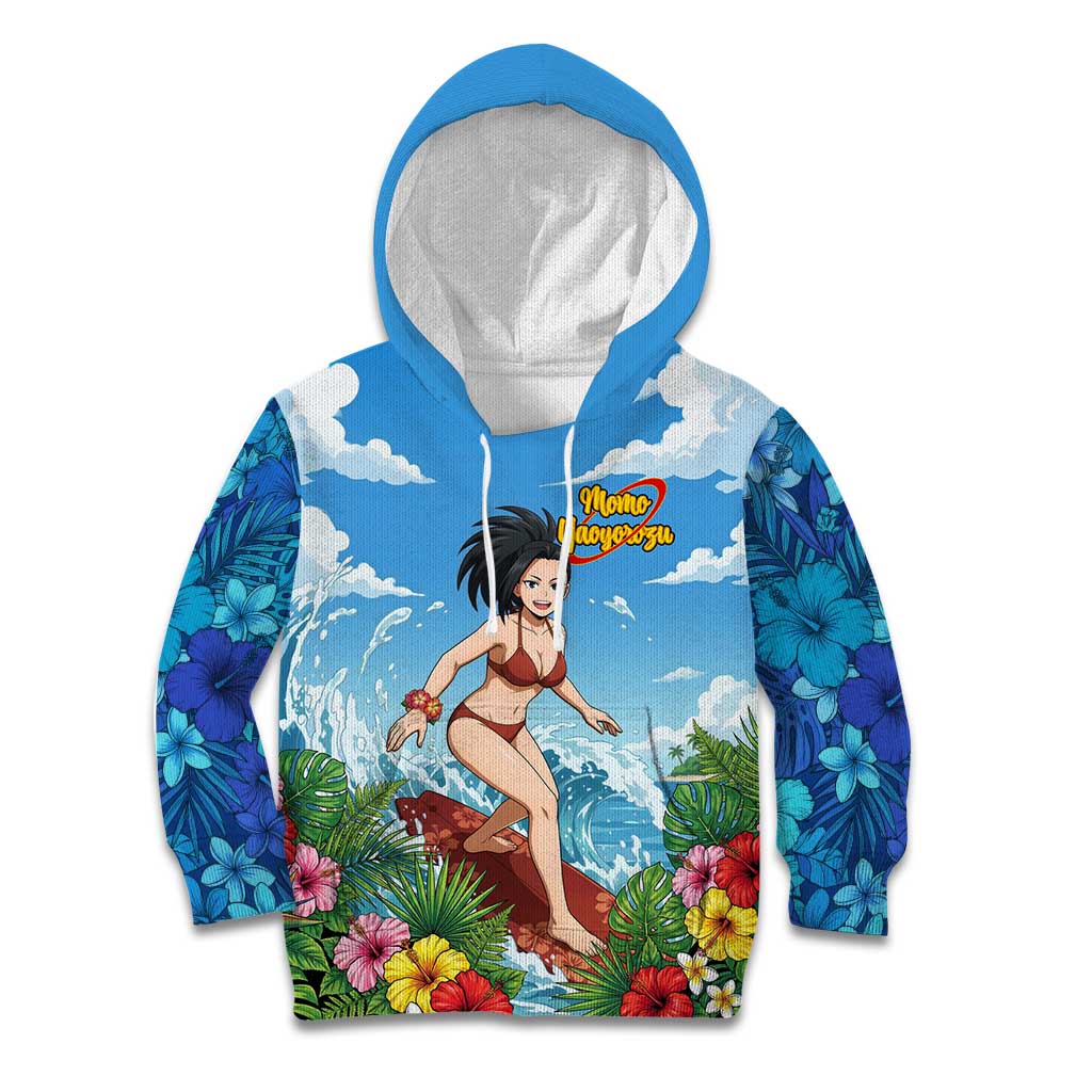 Momo Yaoyorozu Summer Chill Kid Hoodie Tropical Anime Surf Adventure