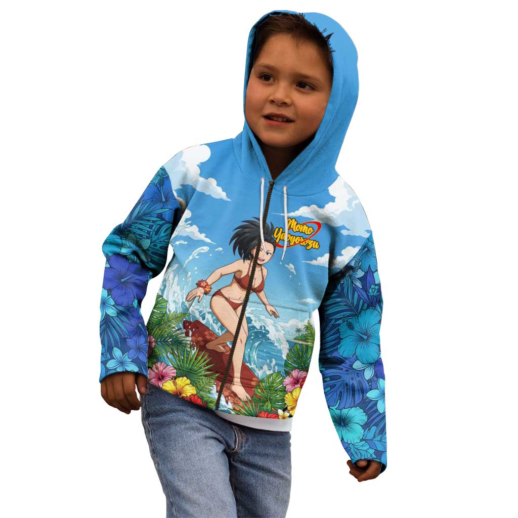 Momo Yaoyorozu Summer Chill Kid Hoodie Tropical Anime Surf Adventure