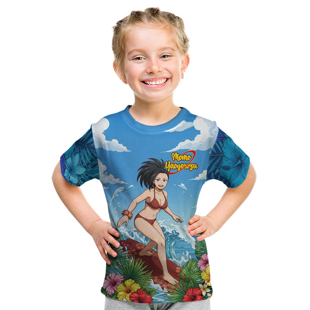 Momo Yaoyorozu Summer Chill Kid T Shirt Tropical Anime Surf Adventure