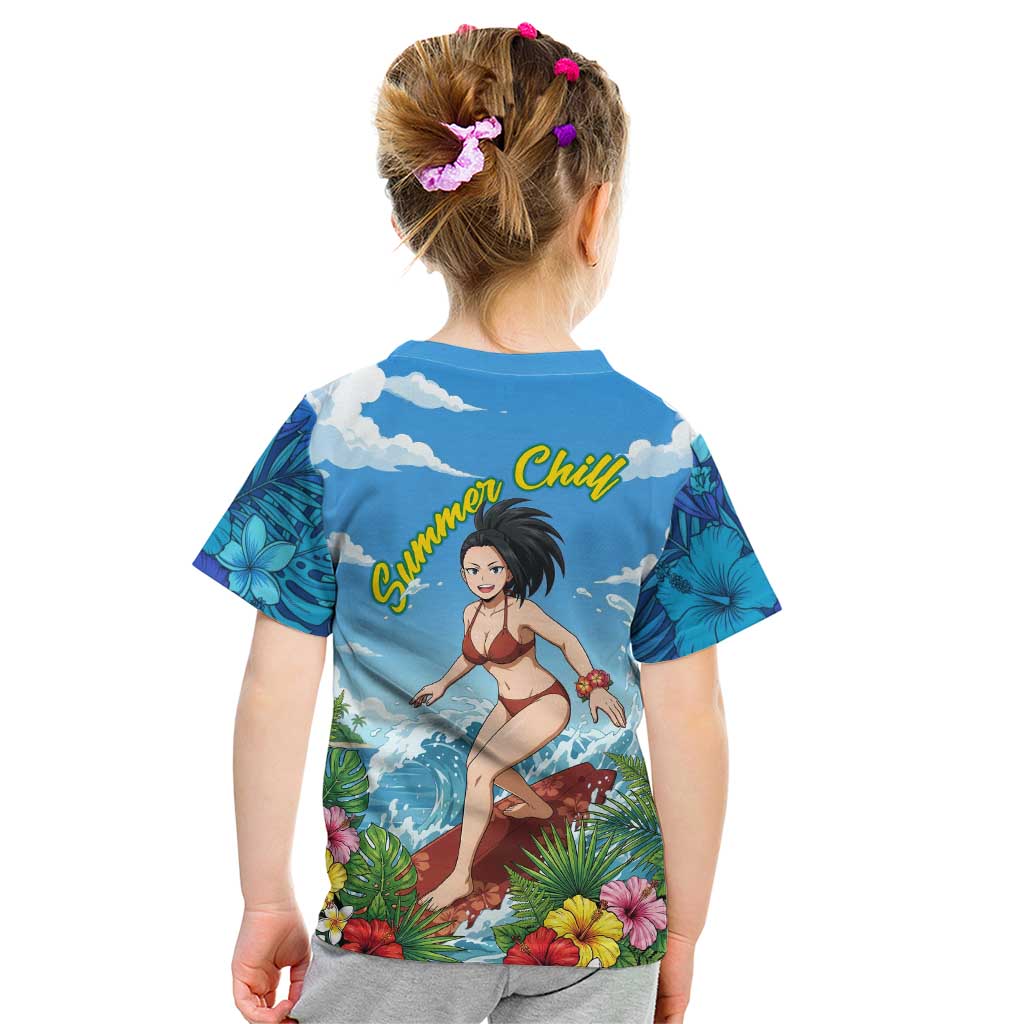 Momo Yaoyorozu Summer Chill Kid T Shirt Tropical Anime Surf Adventure