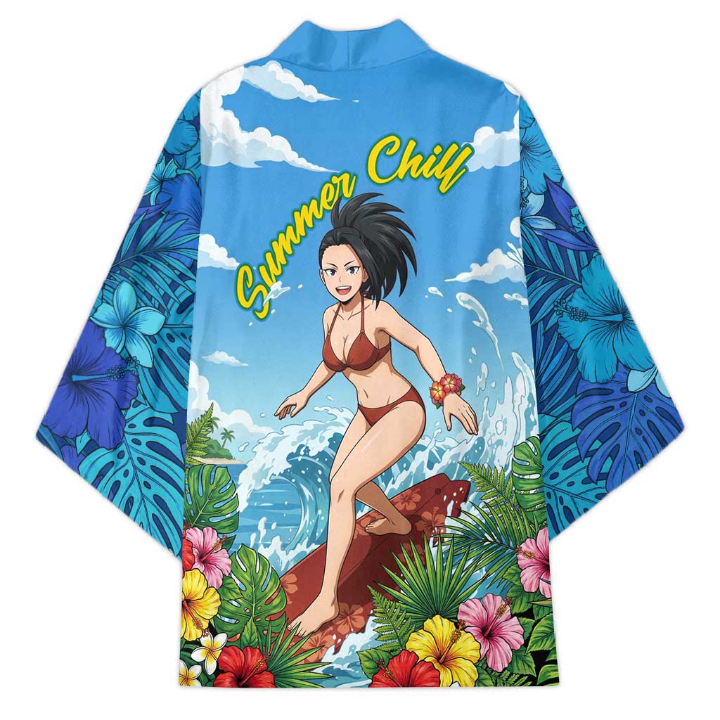 Momo Yaoyorozu Summer Chill Kimono Tropical Anime Surf Adventure