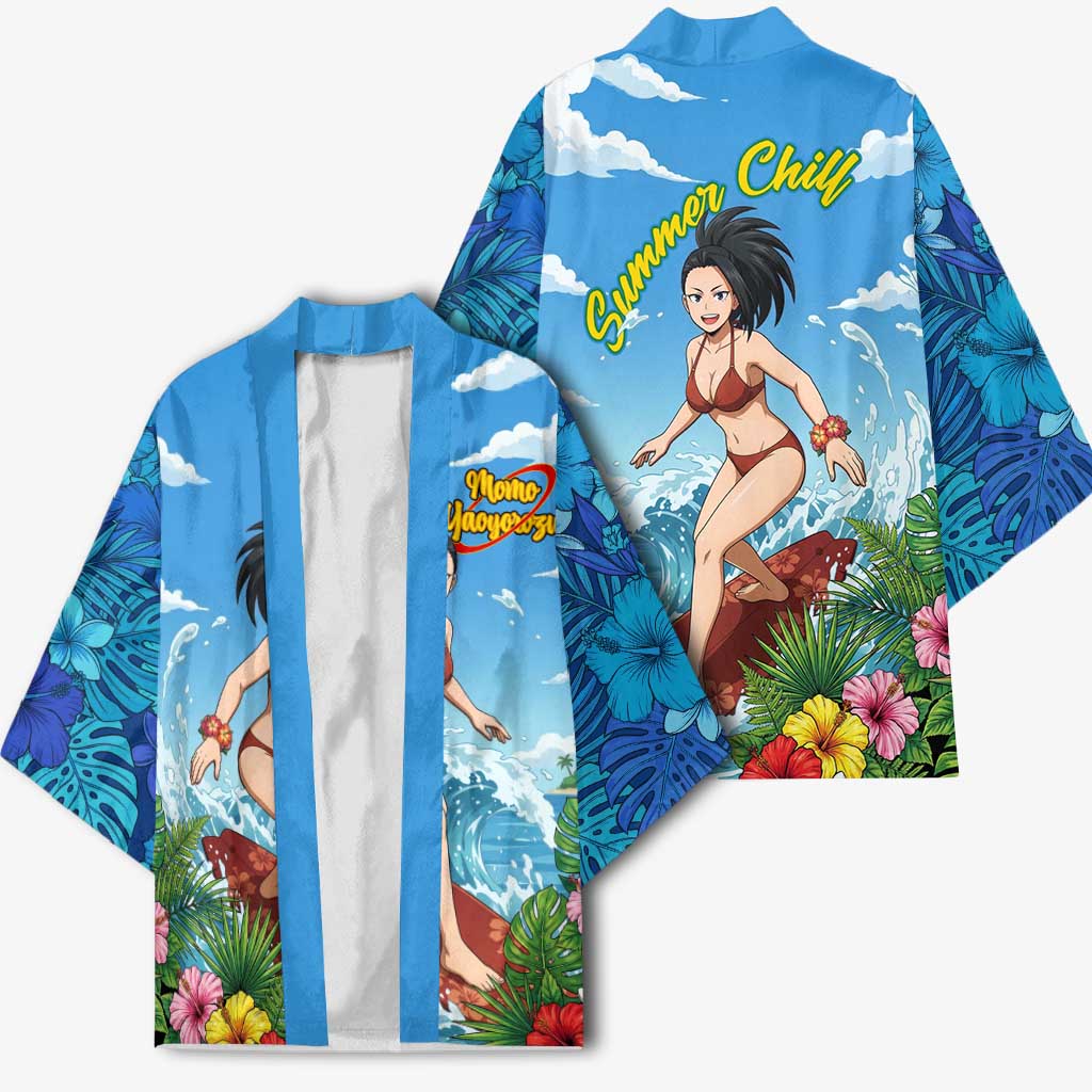 Momo Yaoyorozu Summer Chill Kimono Tropical Anime Surf Adventure