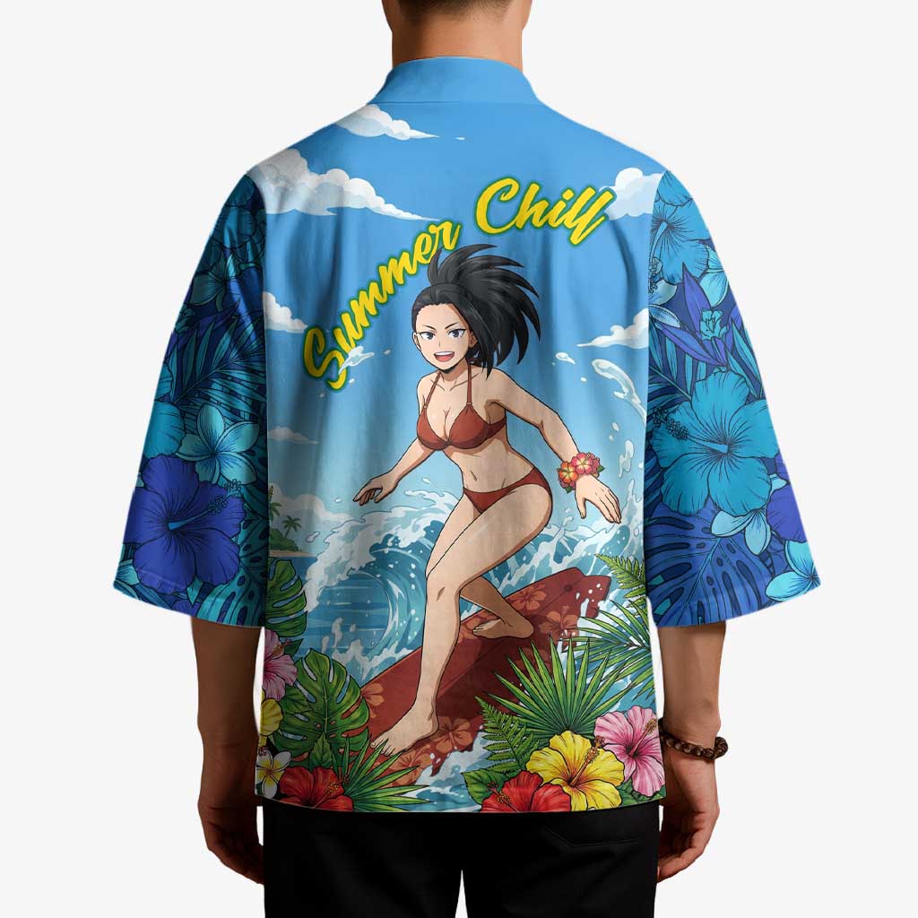Momo Yaoyorozu Summer Chill Kimono Tropical Anime Surf Adventure