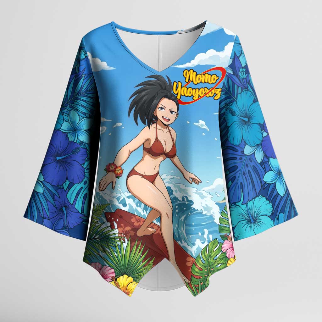 Momo Yaoyorozu Summer Chill Kimono Sleeve Blouse Tropical Anime Surf Adventure