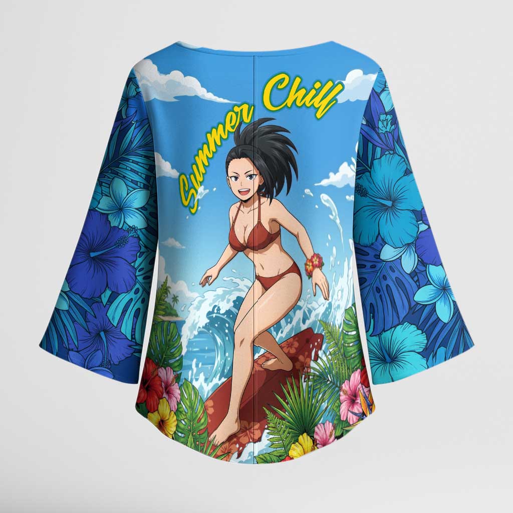 Momo Yaoyorozu Summer Chill Kimono Sleeve Blouse Tropical Anime Surf Adventure