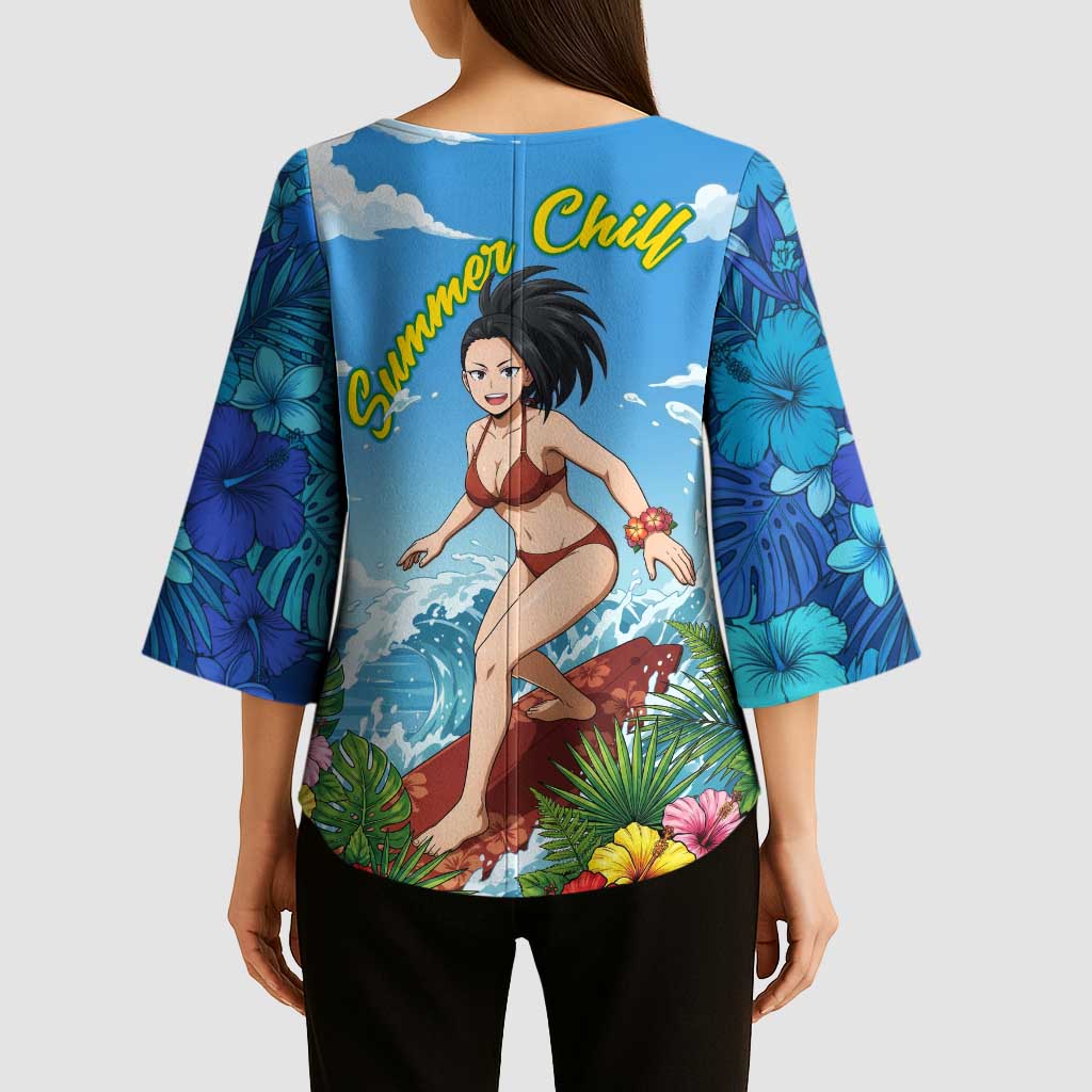 Momo Yaoyorozu Summer Chill Kimono Sleeve Blouse Tropical Anime Surf Adventure