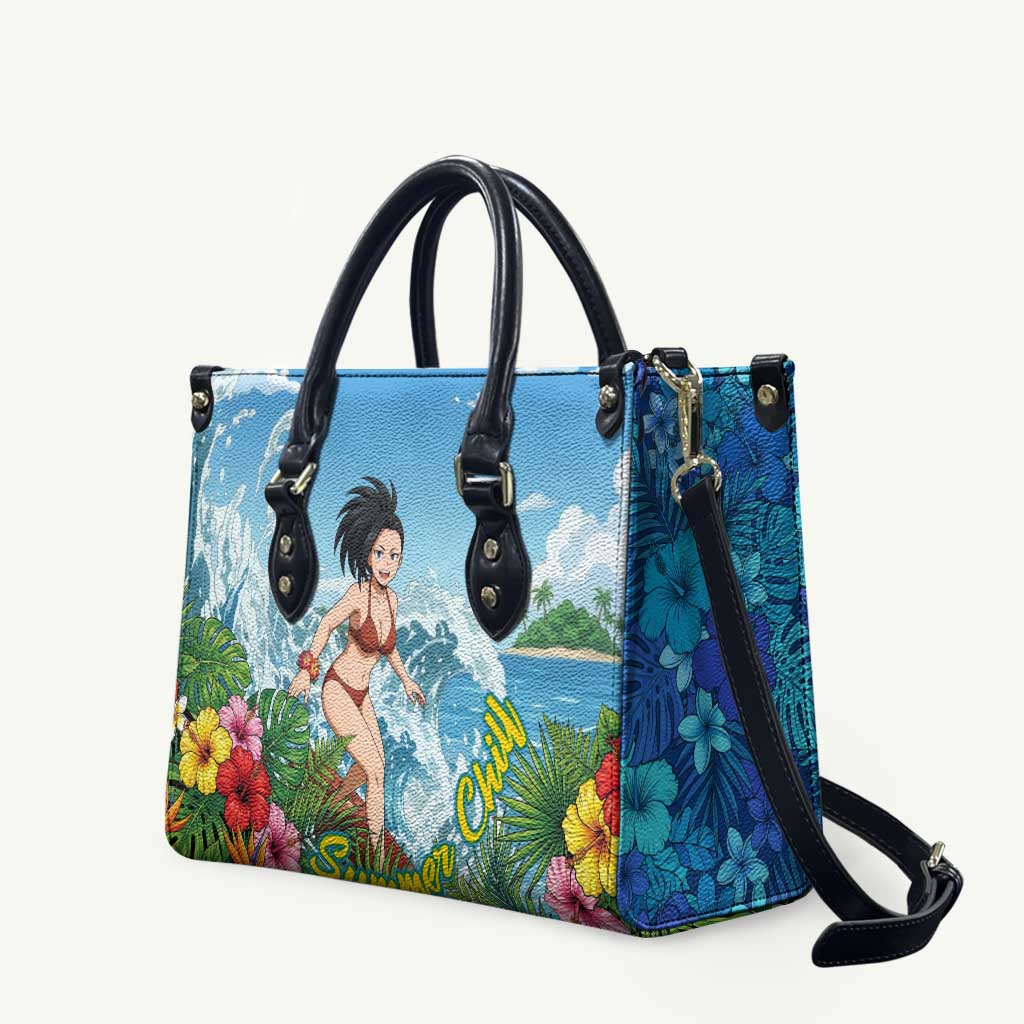 Momo Yaoyorozu Summer Chill Leather Bag Tropical Anime Surf Adventure