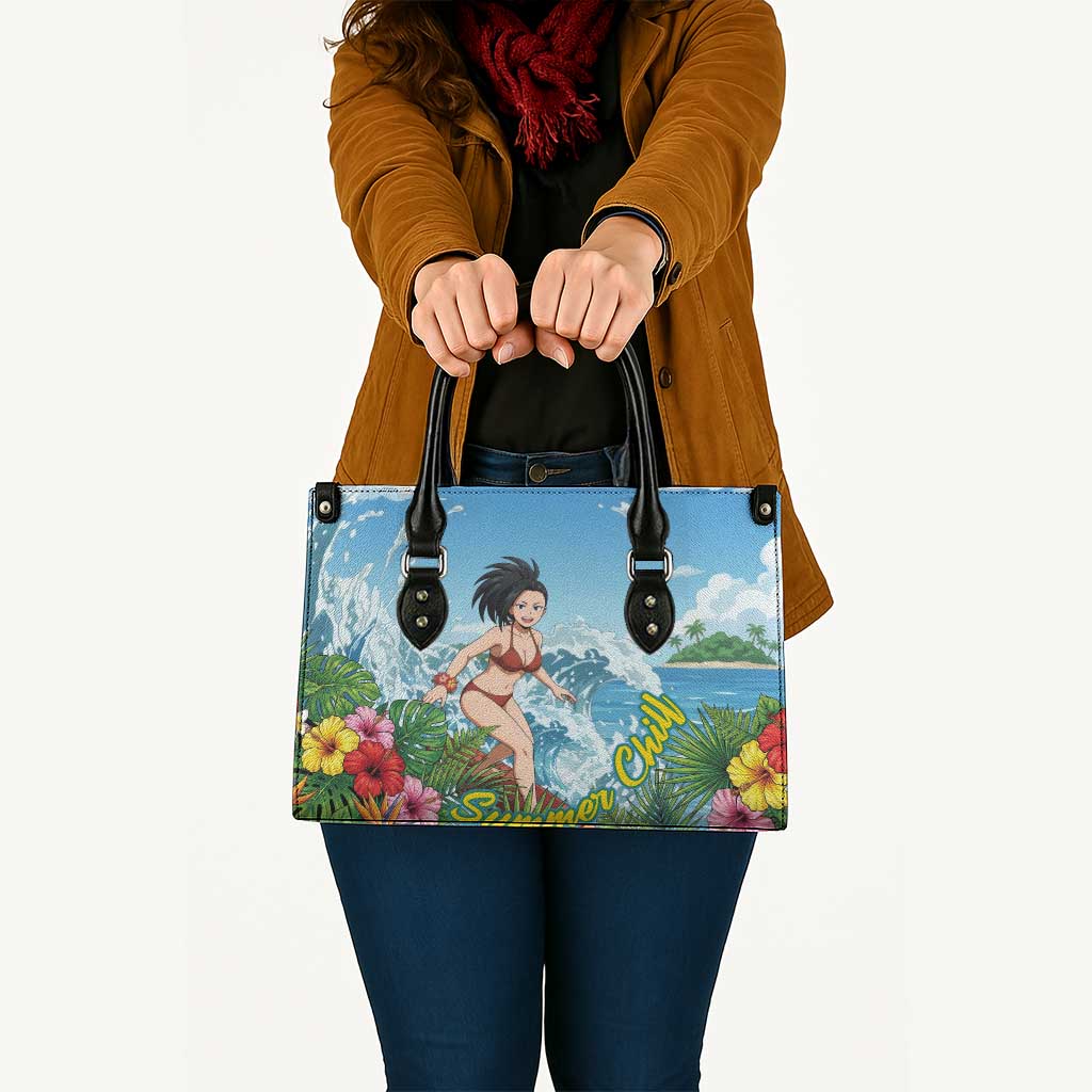 Momo Yaoyorozu Summer Chill Leather Bag Tropical Anime Surf Adventure