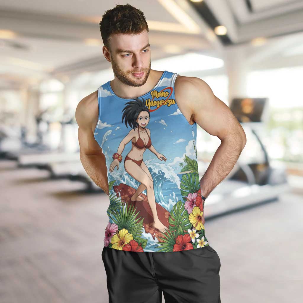 Momo Yaoyorozu Summer Chill Men Tank Top Tropical Anime Surf Adventure