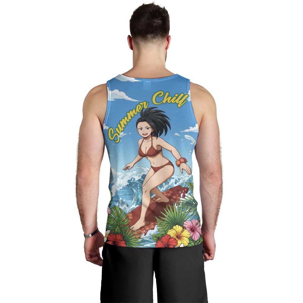 Momo Yaoyorozu Summer Chill Men Tank Top Tropical Anime Surf Adventure