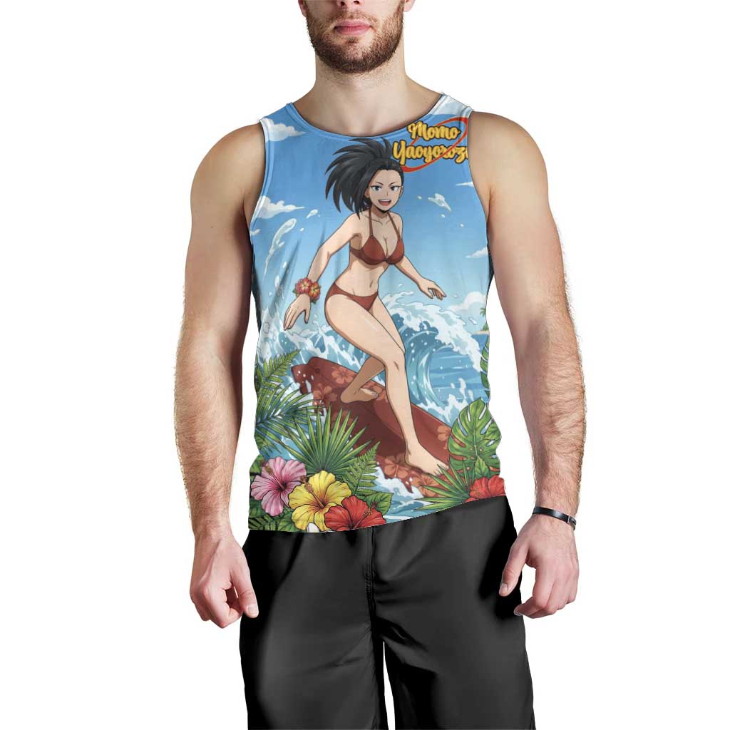 Momo Yaoyorozu Summer Chill Men Tank Top Tropical Anime Surf Adventure