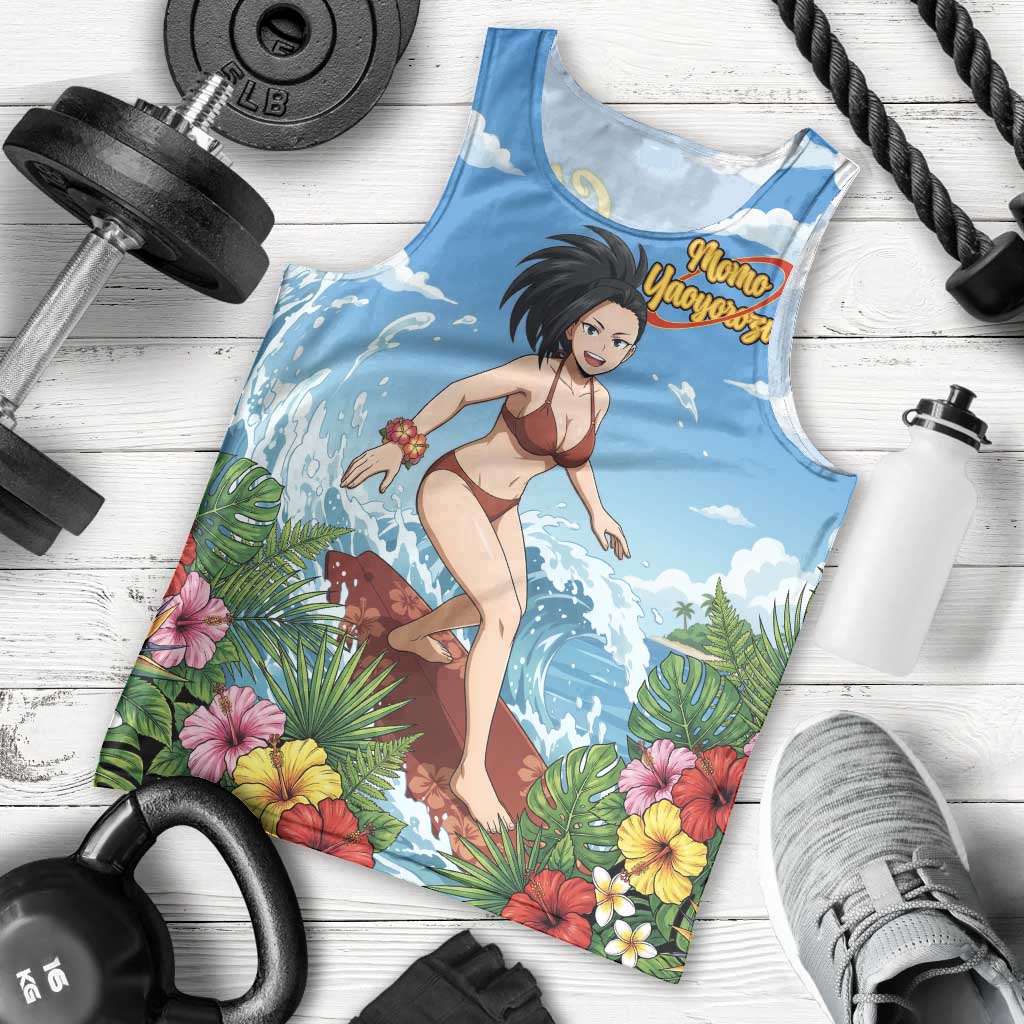Momo Yaoyorozu Summer Chill Men Tank Top Tropical Anime Surf Adventure
