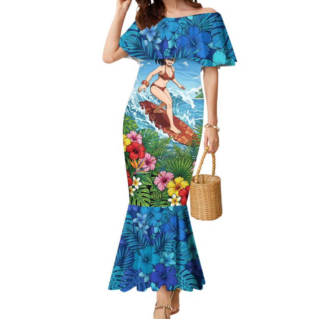 Momo Yaoyorozu Summer Chill Mermaid Dress Tropical Anime Surf Adventure
