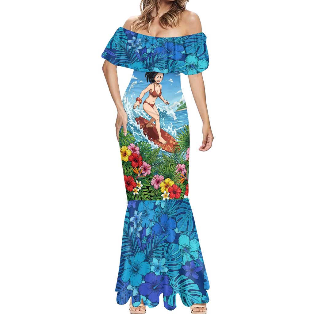 Momo Yaoyorozu Summer Chill Mermaid Dress Tropical Anime Surf Adventure
