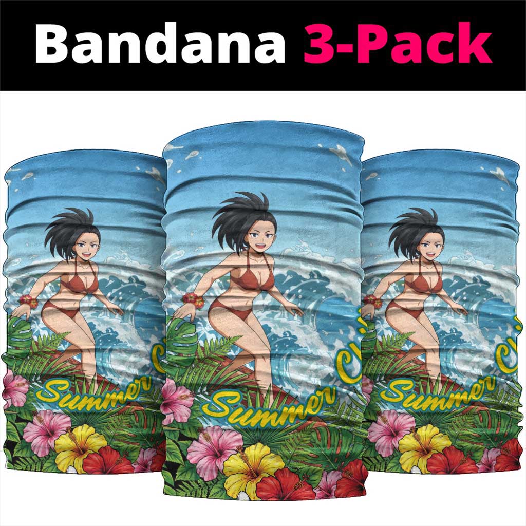 Momo Yaoyorozu Summer Chill Neck Gaiter Tropical Anime Surf Adventure