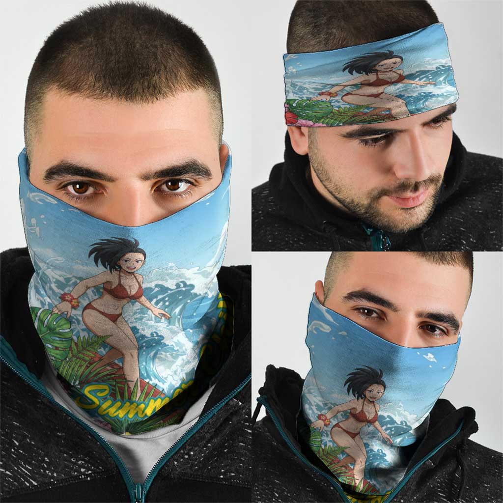Momo Yaoyorozu Summer Chill Neck Gaiter Tropical Anime Surf Adventure