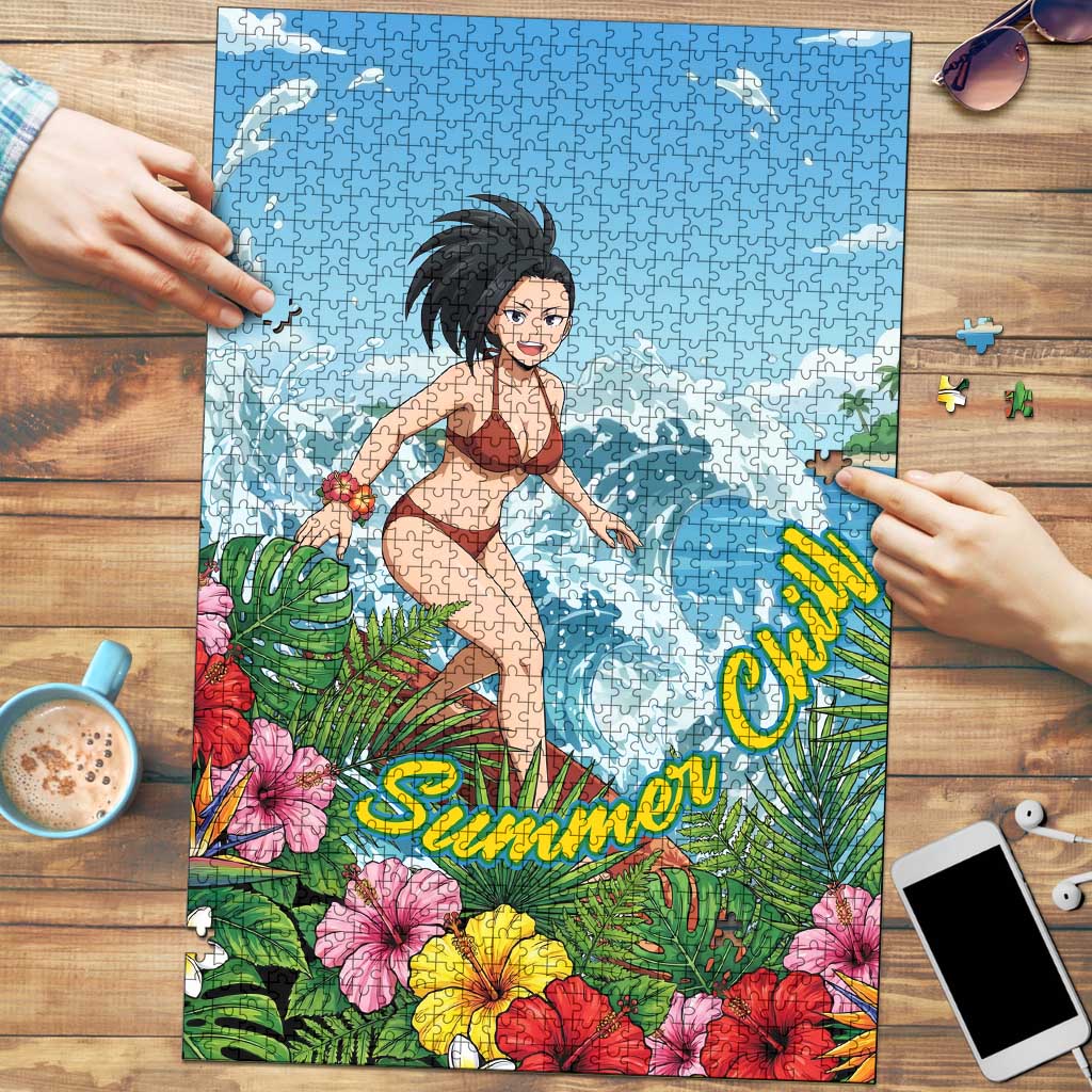 Momo Yaoyorozu Summer Chill Puzzle Tropical Anime Surf Adventure