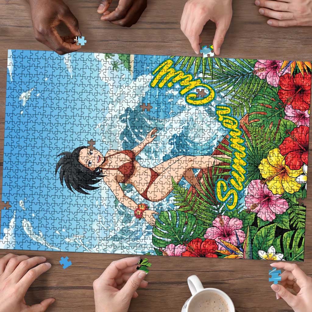 Momo Yaoyorozu Summer Chill Puzzle Tropical Anime Surf Adventure