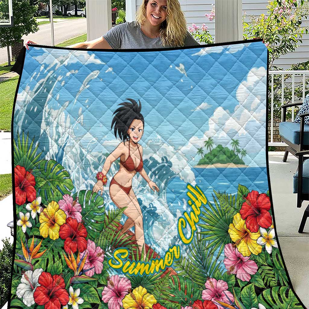 Momo Yaoyorozu Summer Chill Quilt Tropical Anime Surf Adventure