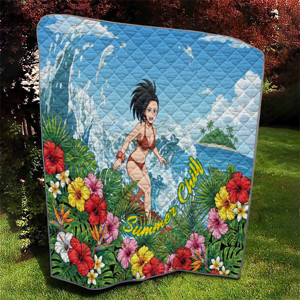 Momo Yaoyorozu Summer Chill Quilt Tropical Anime Surf Adventure