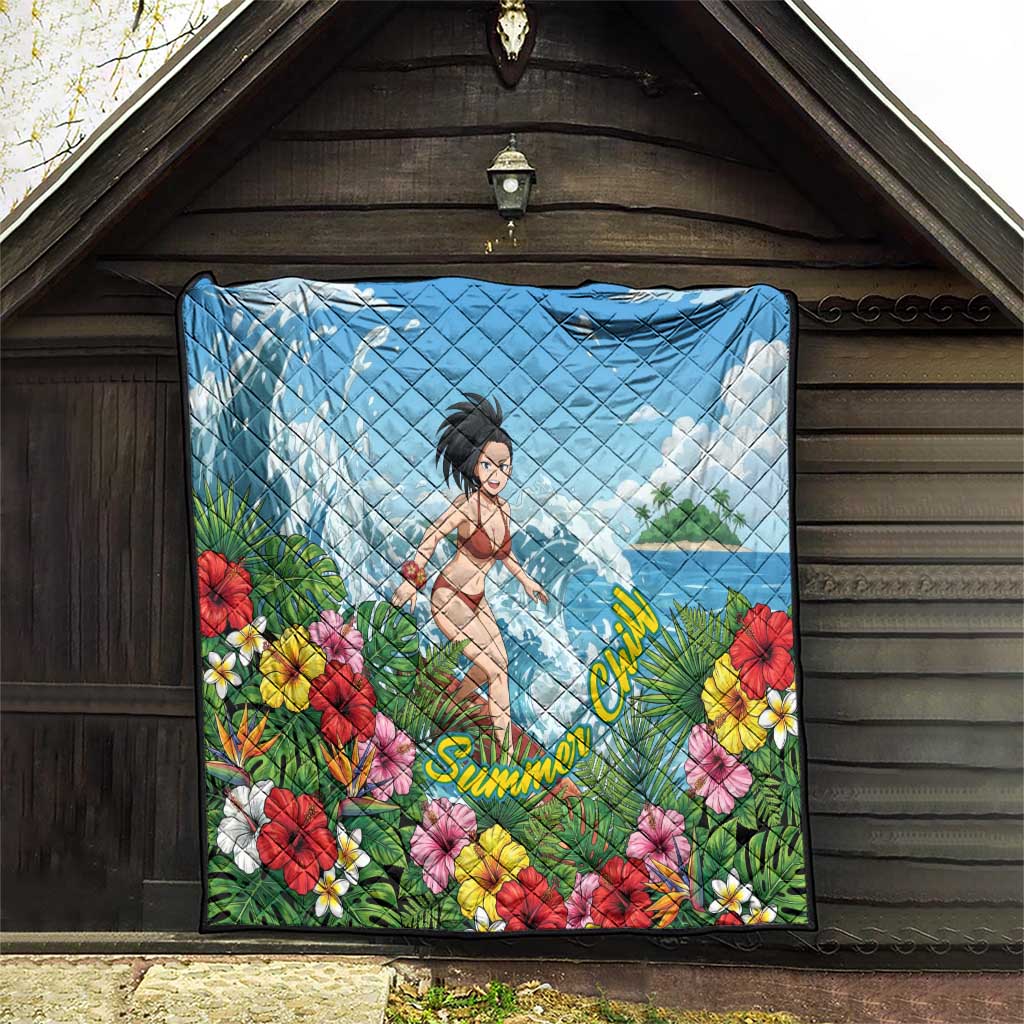 Momo Yaoyorozu Summer Chill Quilt Tropical Anime Surf Adventure