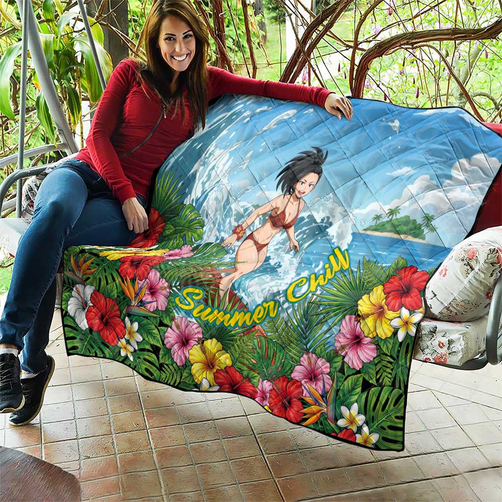 Momo Yaoyorozu Summer Chill Quilt Tropical Anime Surf Adventure