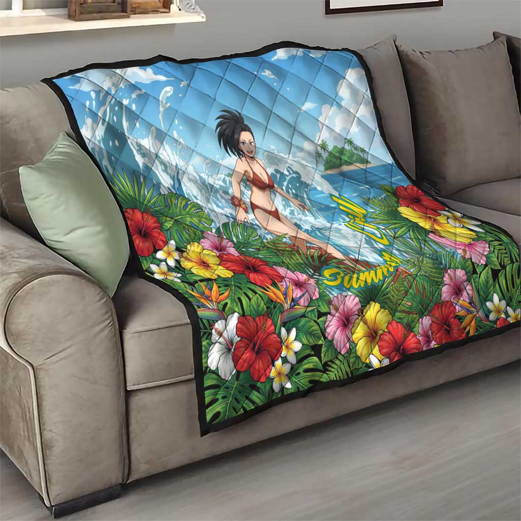Momo Yaoyorozu Summer Chill Quilt Tropical Anime Surf Adventure
