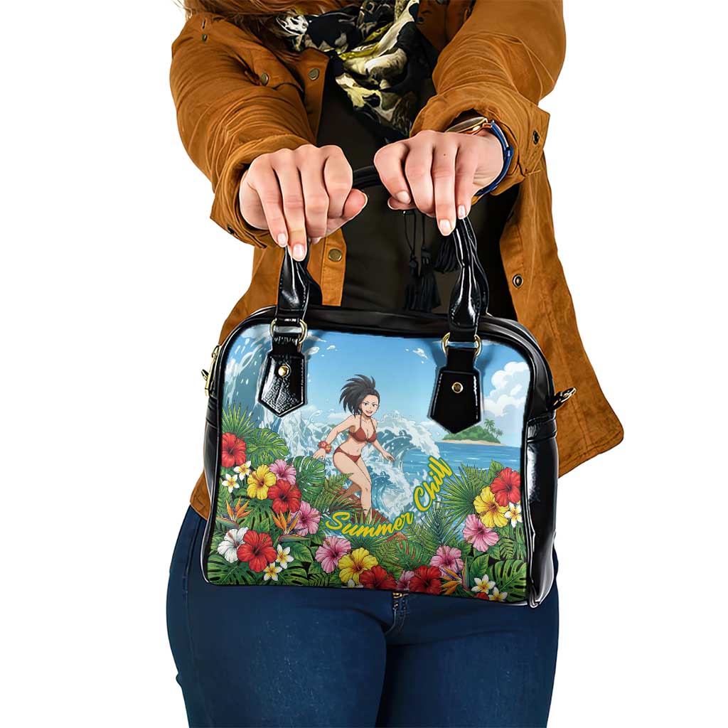 Momo Yaoyorozu Summer Chill Shoulder Handbag Tropical Anime Surf Adventure