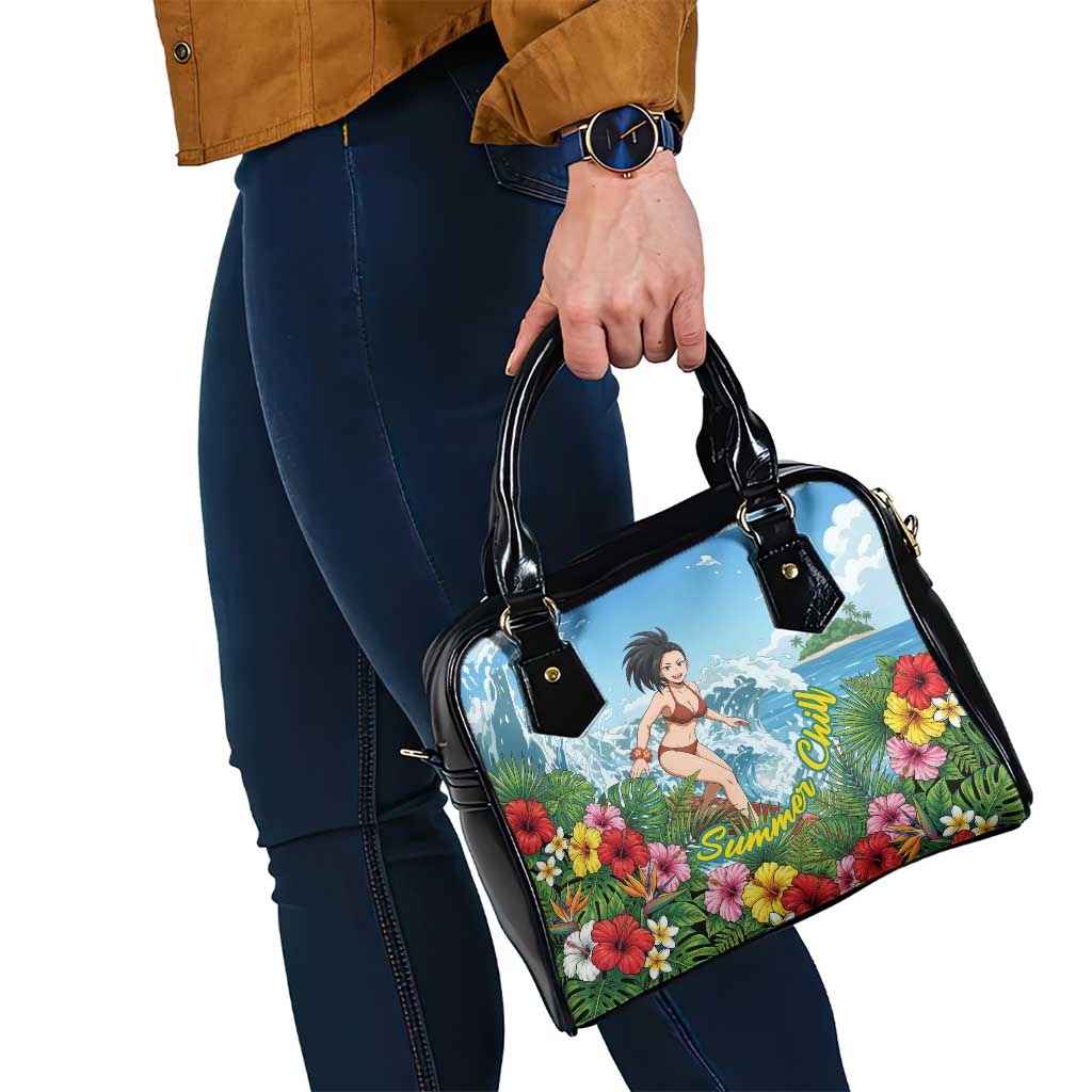 Momo Yaoyorozu Summer Chill Shoulder Handbag Tropical Anime Surf Adventure