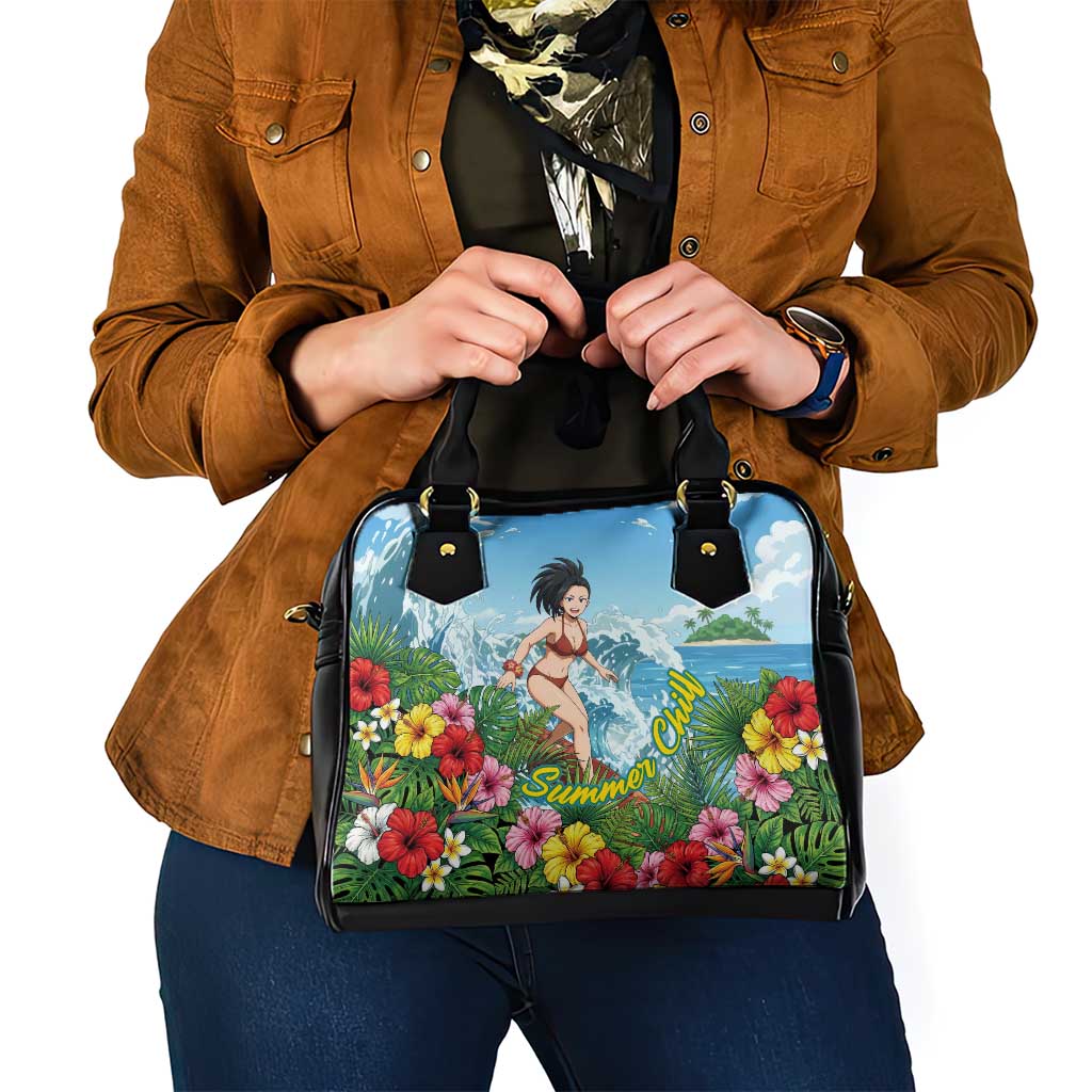 Momo Yaoyorozu Summer Chill Shoulder Handbag Tropical Anime Surf Adventure