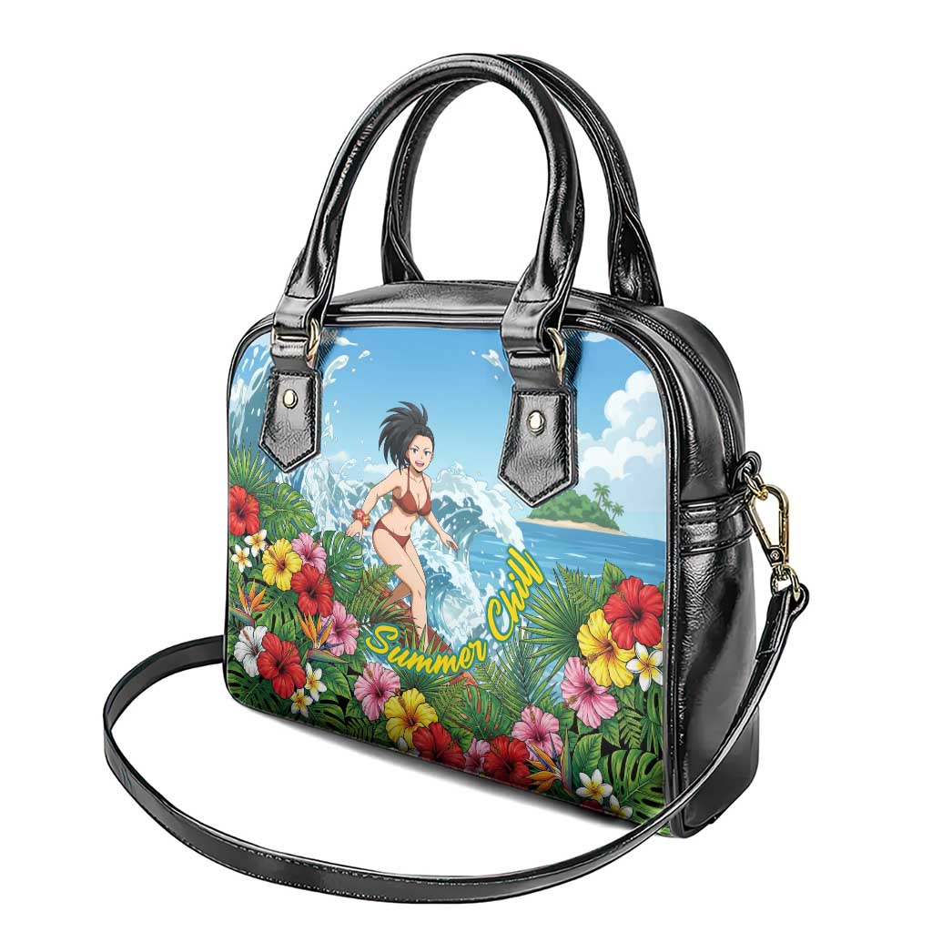 Momo Yaoyorozu Summer Chill Shoulder Handbag Tropical Anime Surf Adventure