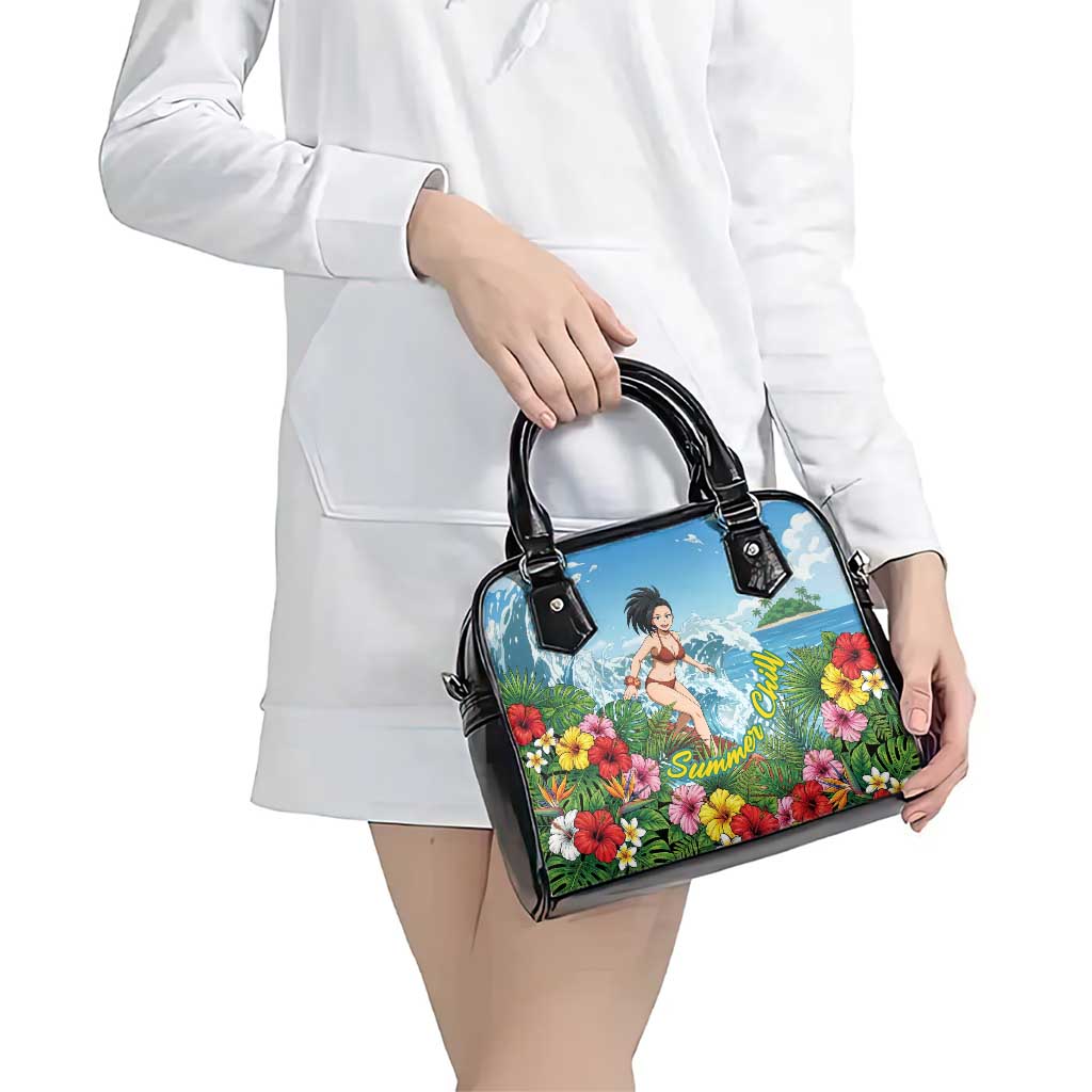 Momo Yaoyorozu Summer Chill Shoulder Handbag Tropical Anime Surf Adventure